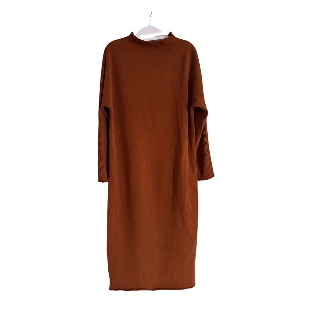Frank & Eileen NWOT Isabelle Funnel Neck Triple Fleece Dress Cinnamon Size S - Picture 4 of 5